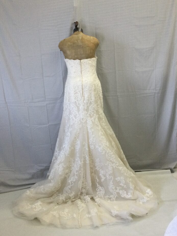 David Tutuera Ivory Lace Princess Gown Size 14 - Image 2