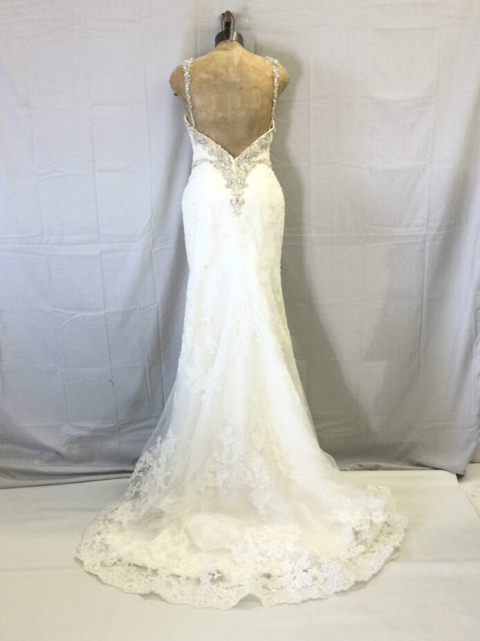 CasaBlanca White Silver Lace Gown Size 8 - Image 2