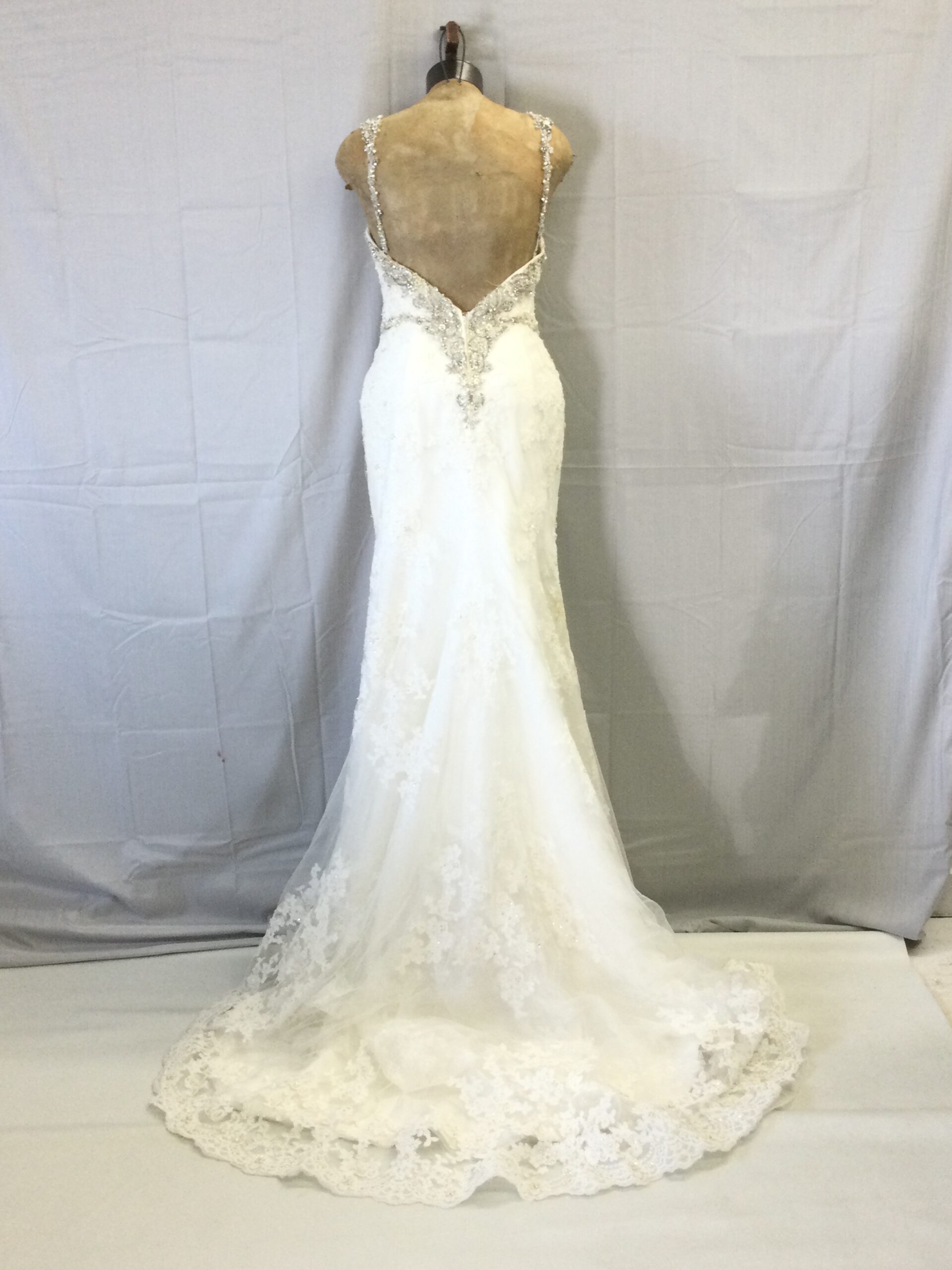 CasaBlanca White Silver Lace Gown Size 8 - Image 2
