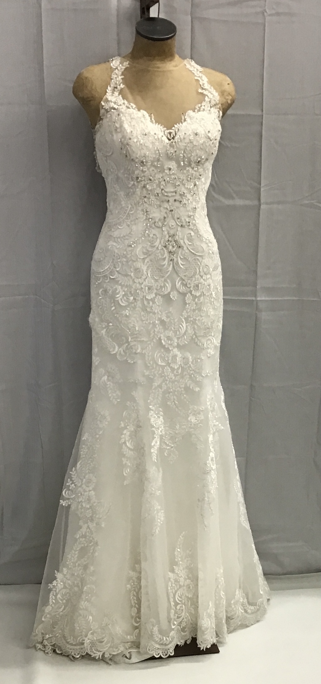 Mori Lee Women Bridal Gown Ivory Lace Bridal Gown Size 10