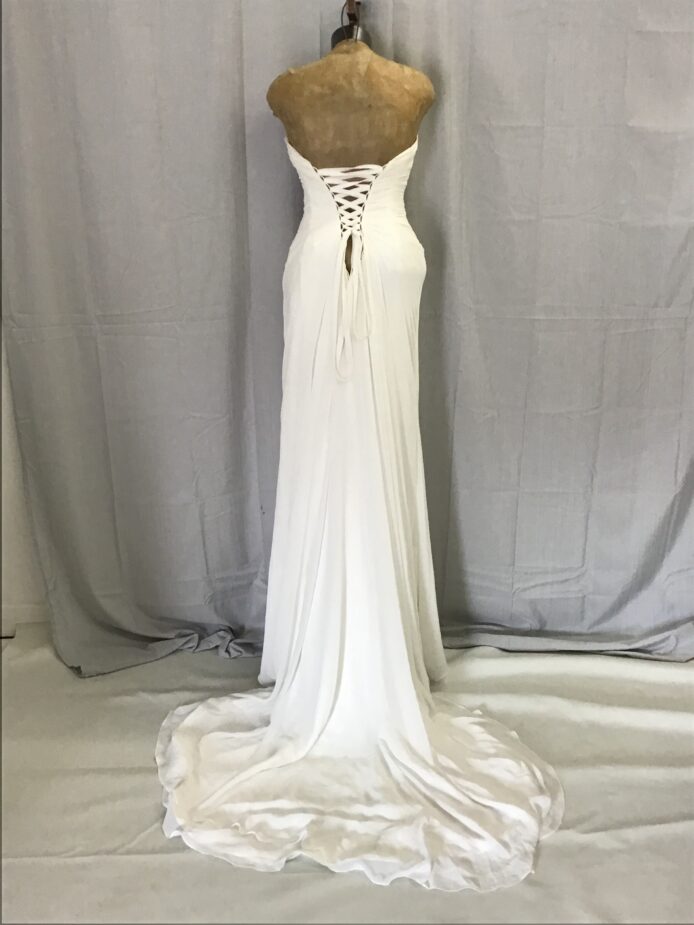 Rhaposdy White Chiffon Gown Size 8 - Image 2