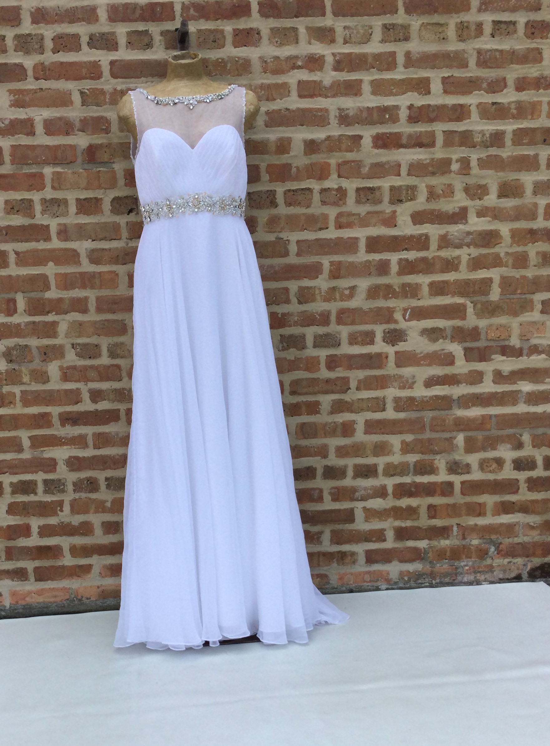 Mori Lee Women Bridal Gown, White Beaded Gown Size 12