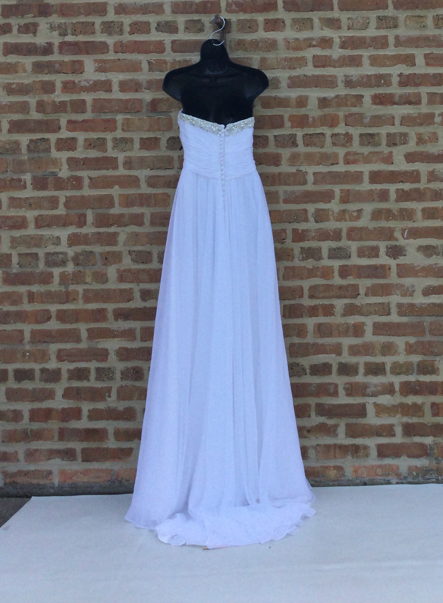 Mori Lee Women Bridal Gown, White Chiffon Gown Size 8 - Image 2