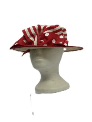 Joe Bill Miller Women Beige Hat w Red Bow Details and Trimming