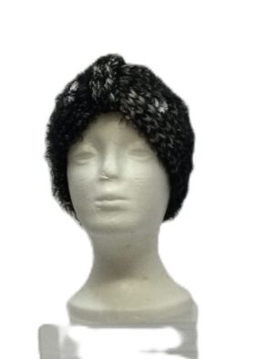 Betsey Johnson Women Silver and Black Fuzzy Headband w Sequin Embellishments