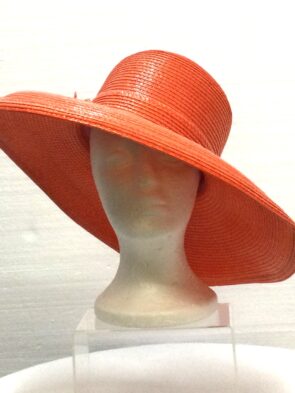 Frank Olive for Neiman Marcus Womens Orange Sequin Hat w Bow Detail