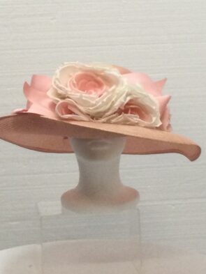 Frank Olive Private Collection Women Pink Hat w Floral Details