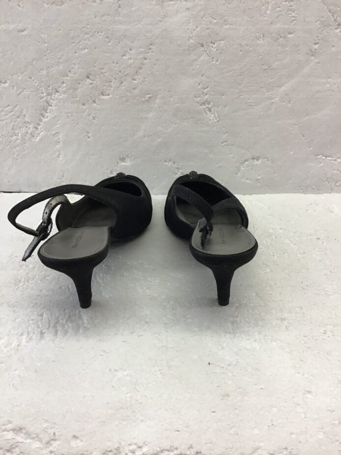 Bandolino Women Black Fabric Slingback Pumps Rhinestone Buckle Size 10 - Image 4