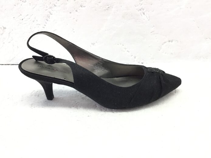 Bandolino Women Black Fabric Slingback Pumps Rhinestone Buckle Size 10 - Image 6