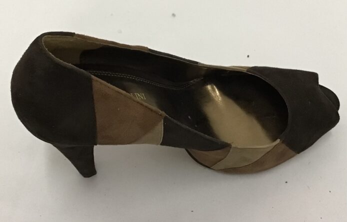 Enzo Angiolini Women Multi Color Brown Patchy Peep Toe Pumps Sip On Size 9, 4" Heel - Image 3
