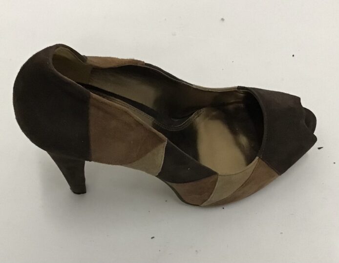 Enzo Angiolini Women Multi Color Brown Patchy Peep Toe Pumps Sip On Size 9, 4" Heel - Image 5