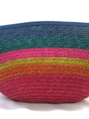 Liz Claiborne Women Multi Color Wicker Envelope Bag Purse 2
