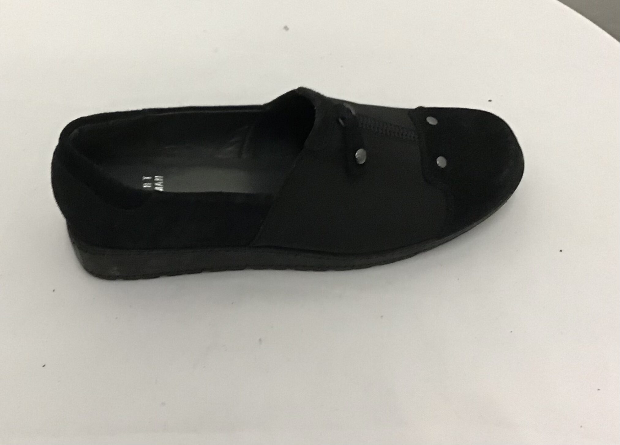 Stuart Weiztman Women Black Suede w Canvas Slip on Comfort Shoe w Zipper Size 9 - Image 5
