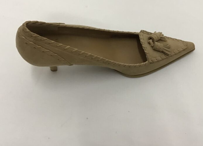 Stuart Weiztman Women Nude Genuine Suede Slip On Pumps, Pointy Toe Size 9, 2.5" heel - Image 4