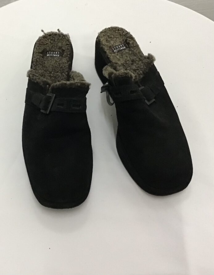 Stuart Weitzman Women Mule, Black Genuine Suede Wedge Heel, Amond Toe Size 10 - Image 3