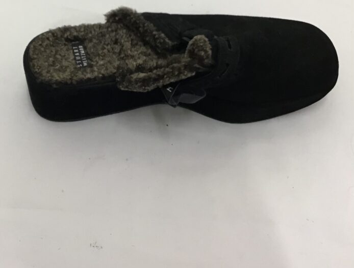 Stuart Weitzman Women Mule, Black Genuine Suede Wedge Heel, Amond Toe Size 10 - Image 4