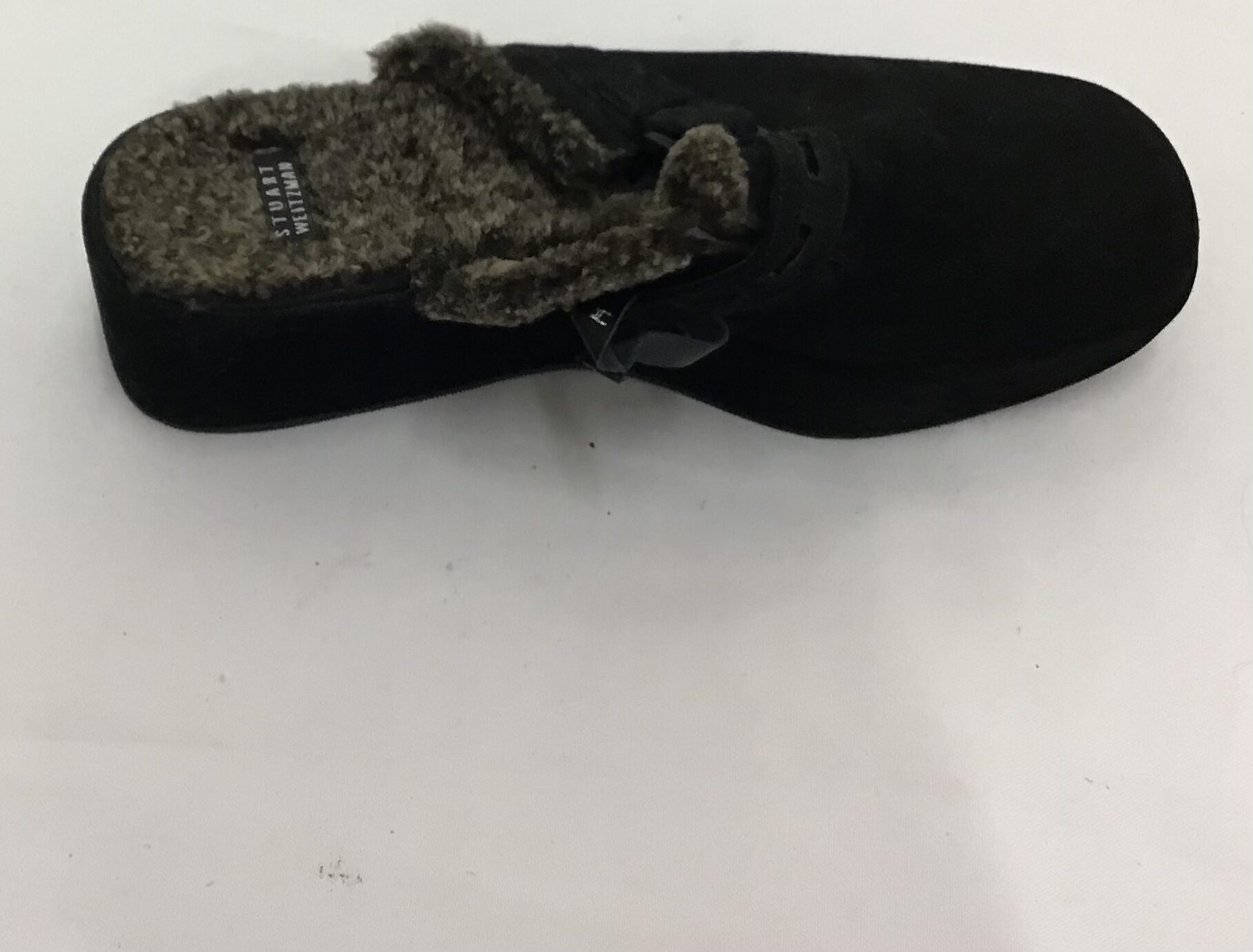 Stuart Weitzman Women Mule, Black Genuine Suede Wedge Heel, Amond Toe Size 10 - Image 4