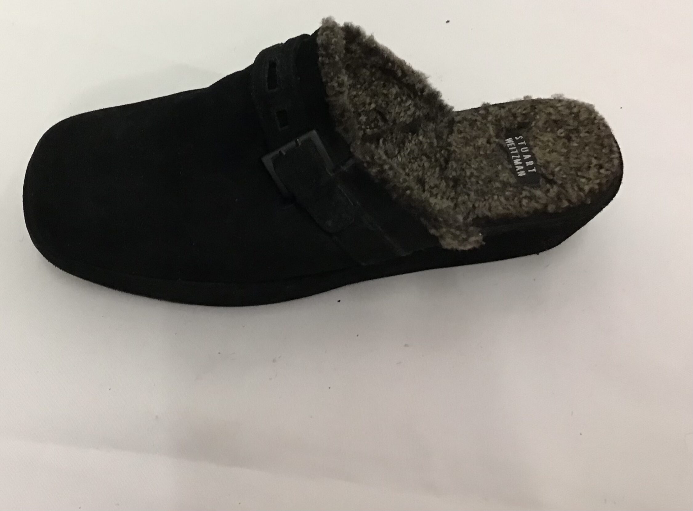 Stuart Weitzman Women Mule, Black Genuine Suede Wedge Heel, Amond Toe Size 10 - Image 5