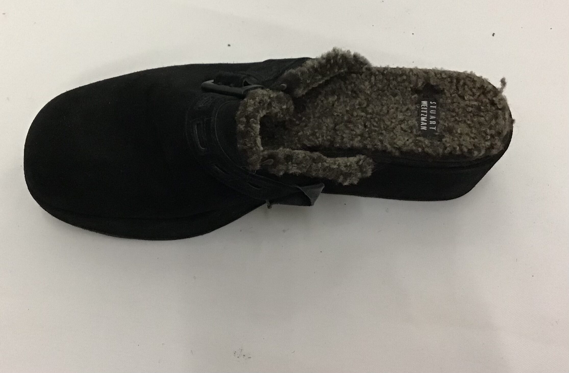 Stuart Weitzman Women Mule, Black Genuine Suede Wedge Heel, Amond Toe Size 10 - Image 6