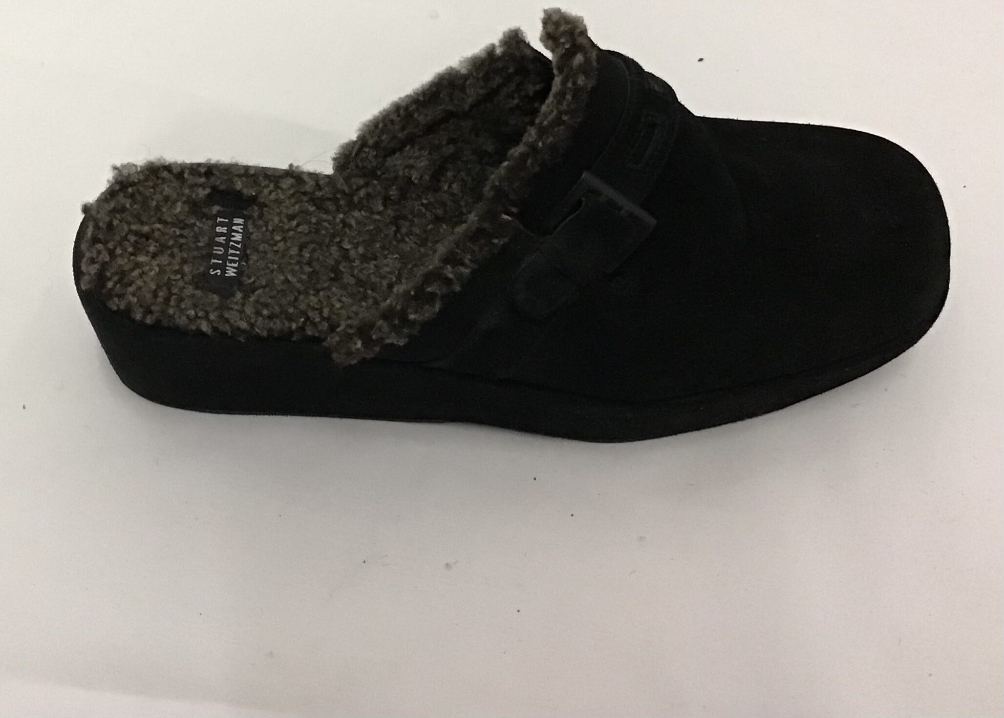 Stuart Weitzman Women Mule, Black Genuine Suede Wedge Heel, Amond Toe Size 10 - Image 7