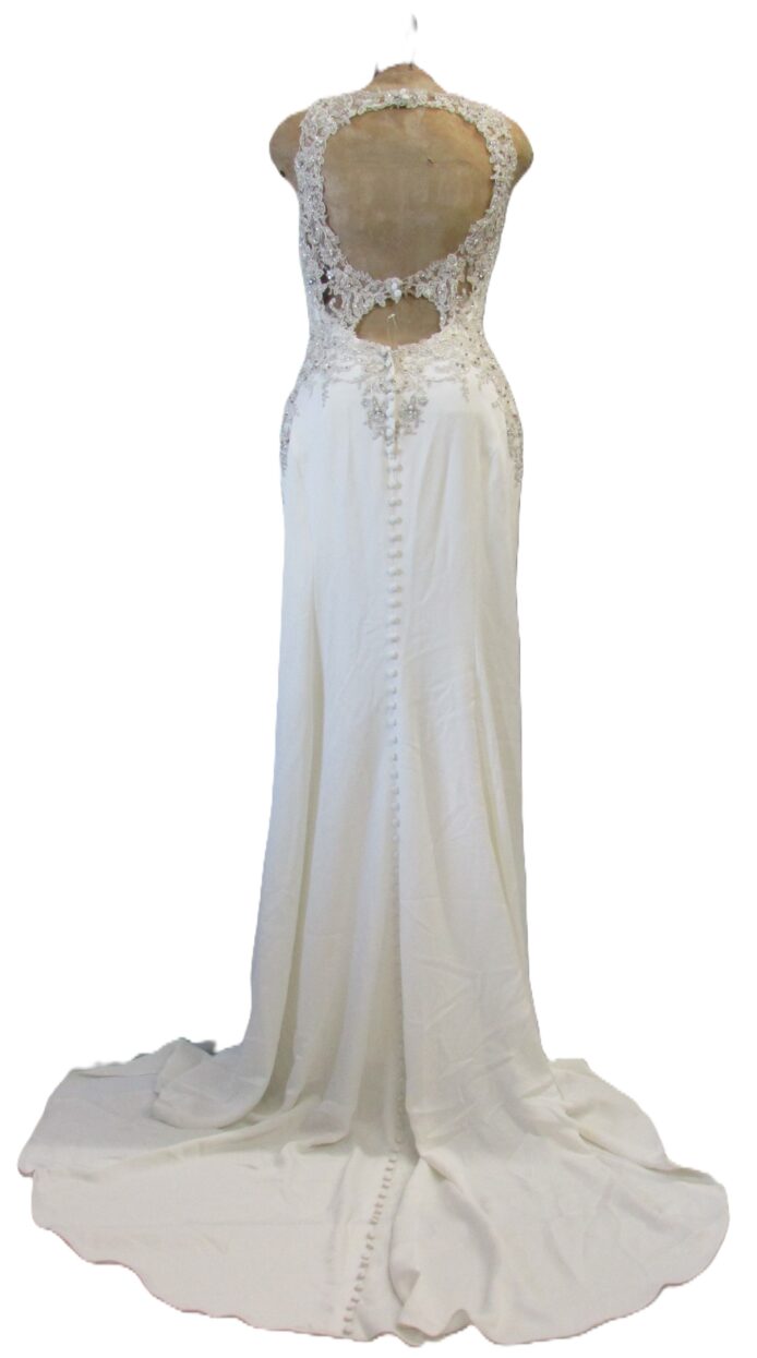 Stella York Ivory Porcelain Illusion Gown size 12 - Image 2