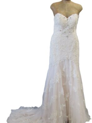 Stella York Ivory Champagne Lace Bridal Gown Size 14