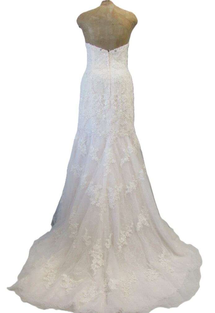 Stella York Ivory Champagne Lace Bridal Gown Size 14 - Image 2
