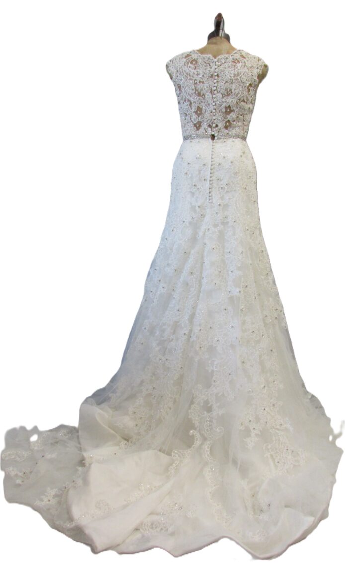 Jasmine Bridal Haute Couture Ivory Champagne Lace Bridal Gown Size 10 - Image 2