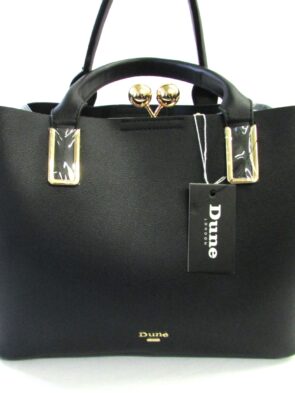 Dune London Black w Gold Trim Tote Purse
