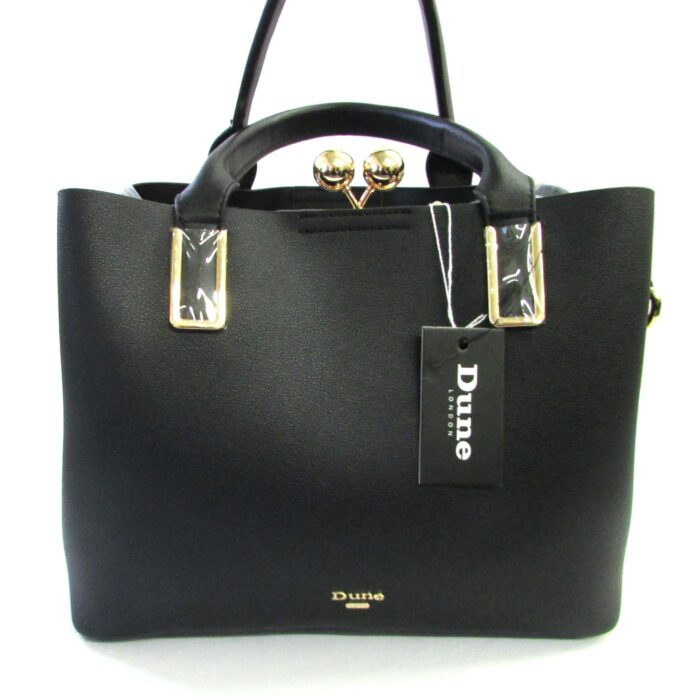 Dune London Black w Gold Trim Tote Purse
