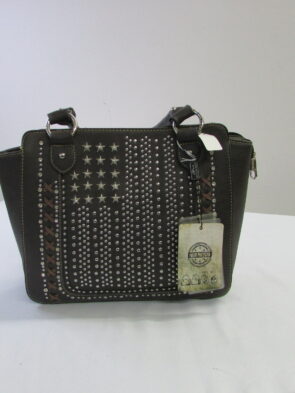 Montana West Brown Studded Shoulder Bag Purse