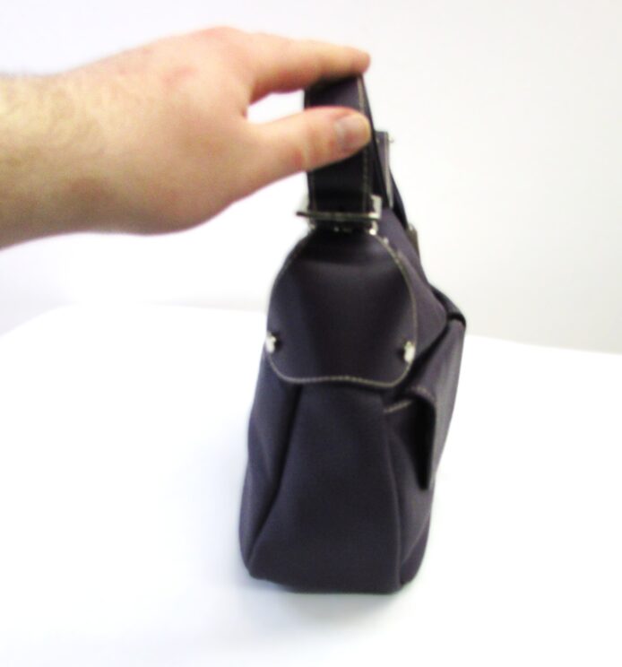 MAXX New York Pebbled Leaterh Deep Eggplant Purple Soudler Purse - Image 3