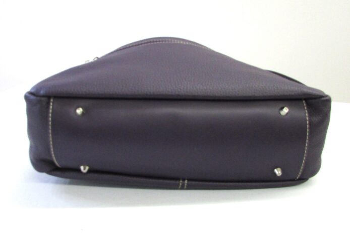 MAXX New York Pebbled Leaterh Deep Eggplant Purple Soudler Purse - Image 7