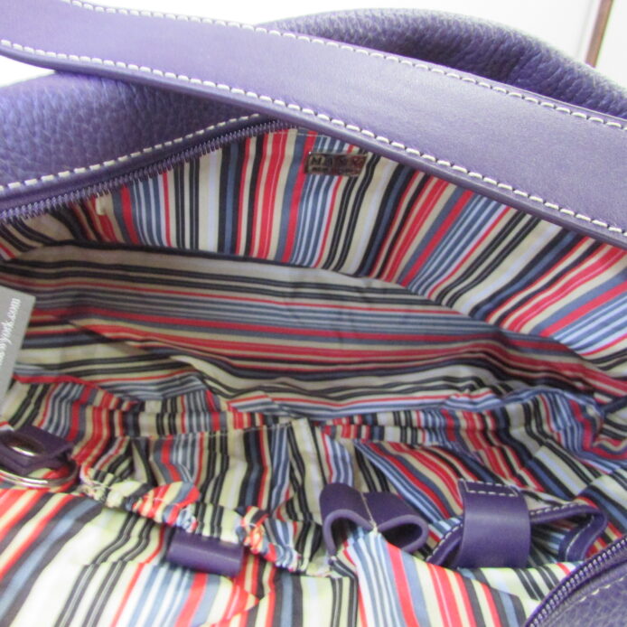 MAXX New York Pebbled Leaterh Deep Eggplant Purple Soudler Purse - Image 8