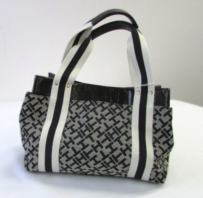 Tommy Hilfiger Black and White Tote Purse - Image 2