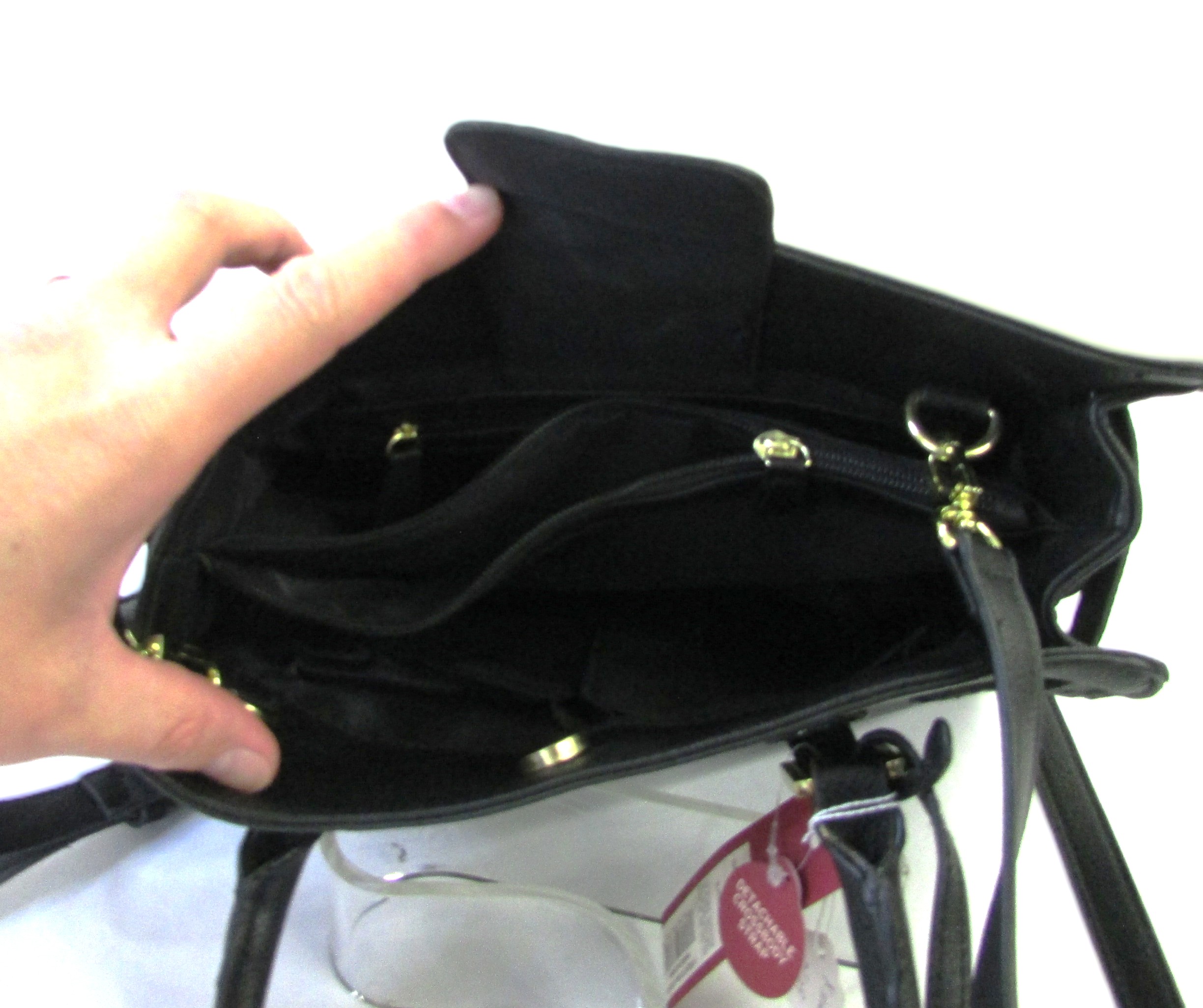 Merona Black Crossbody Tote - Image 6