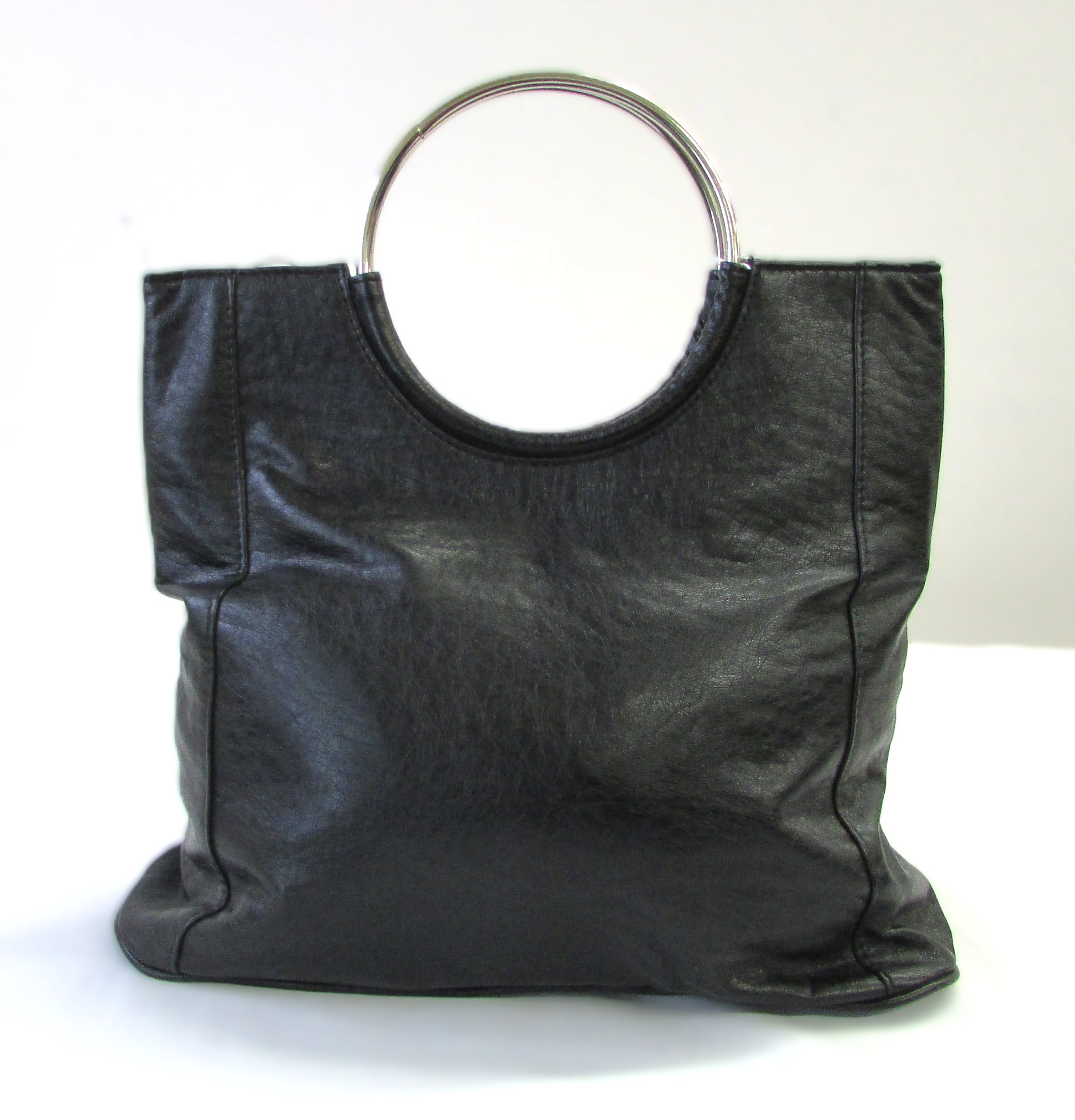 Giannini Black Tote Purse with Metal Handles - Image 2