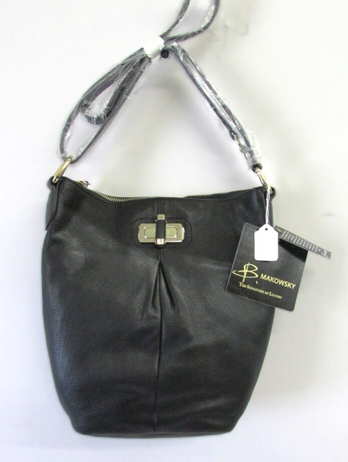 B Makowsky Black Leather Purse