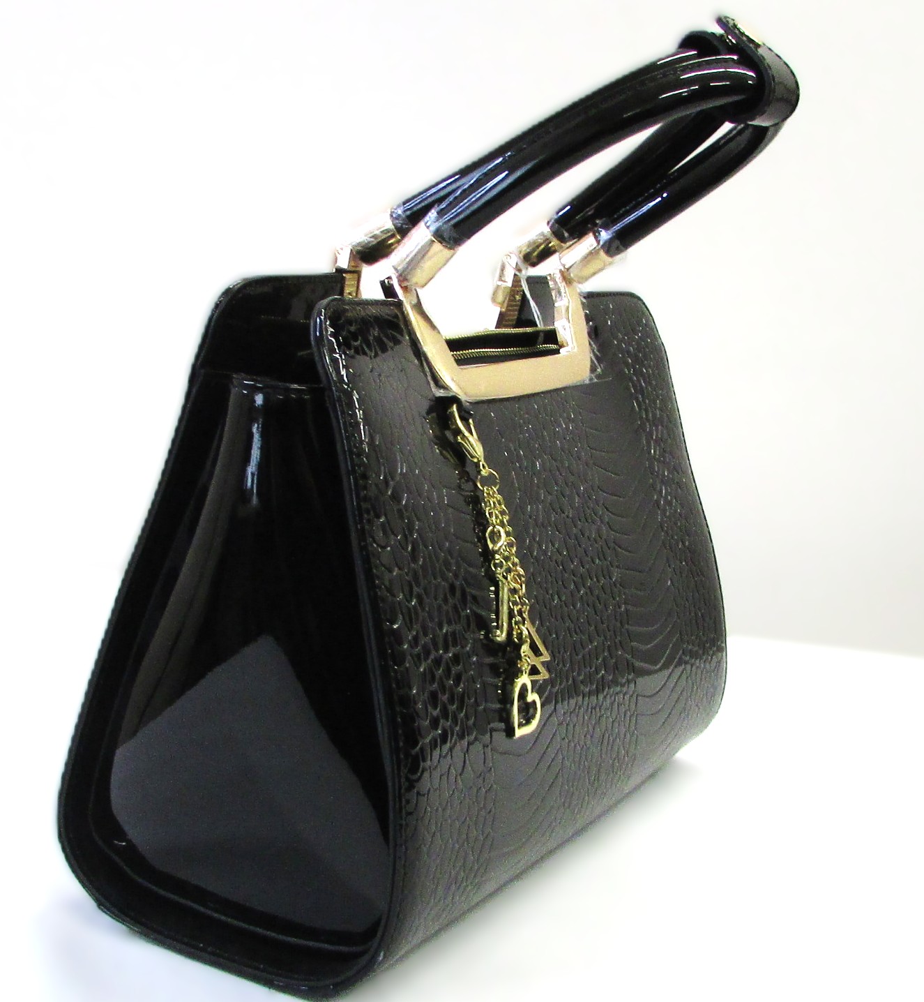 Danbury Mint Patent Leather Tote Bag Purse - Image 3
