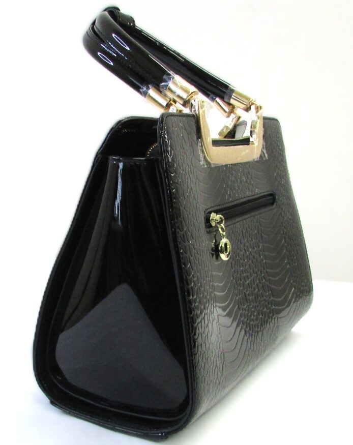 Danbury Mint Patent Leather Tote Bag Purse - Image 4