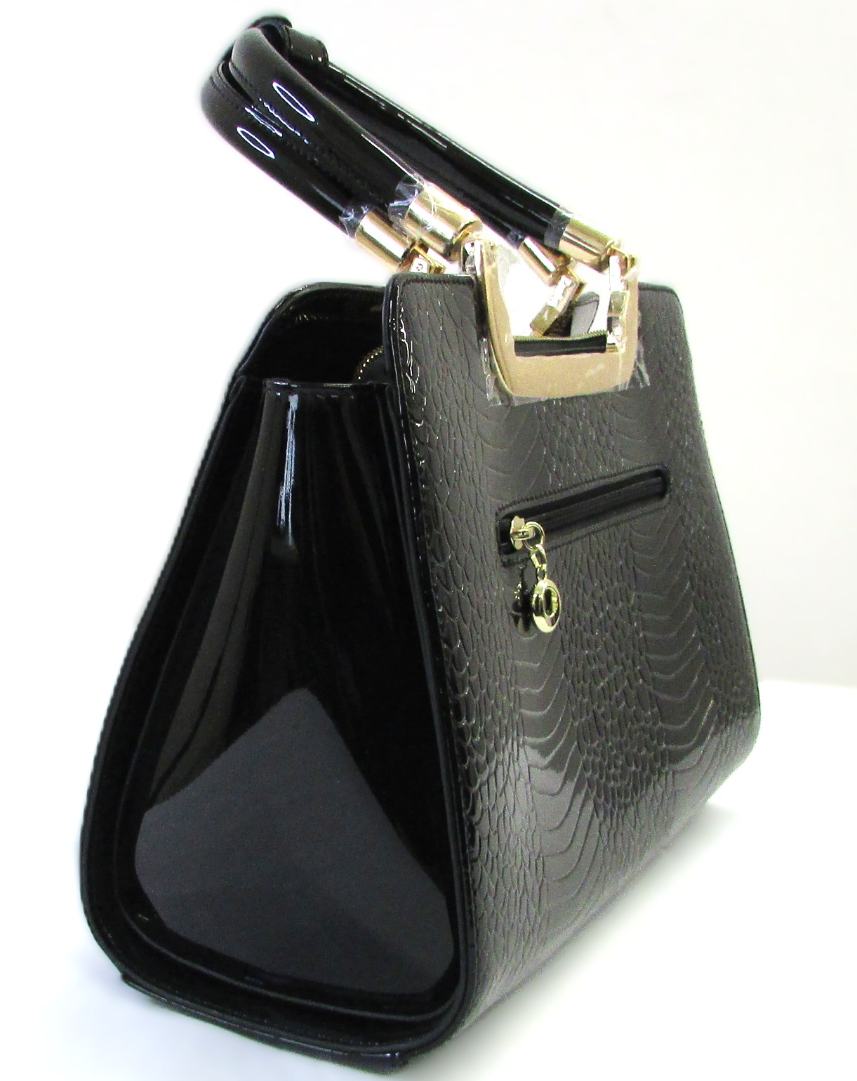 Danbury Mint Patent Leather Tote Bag Purse - Image 4