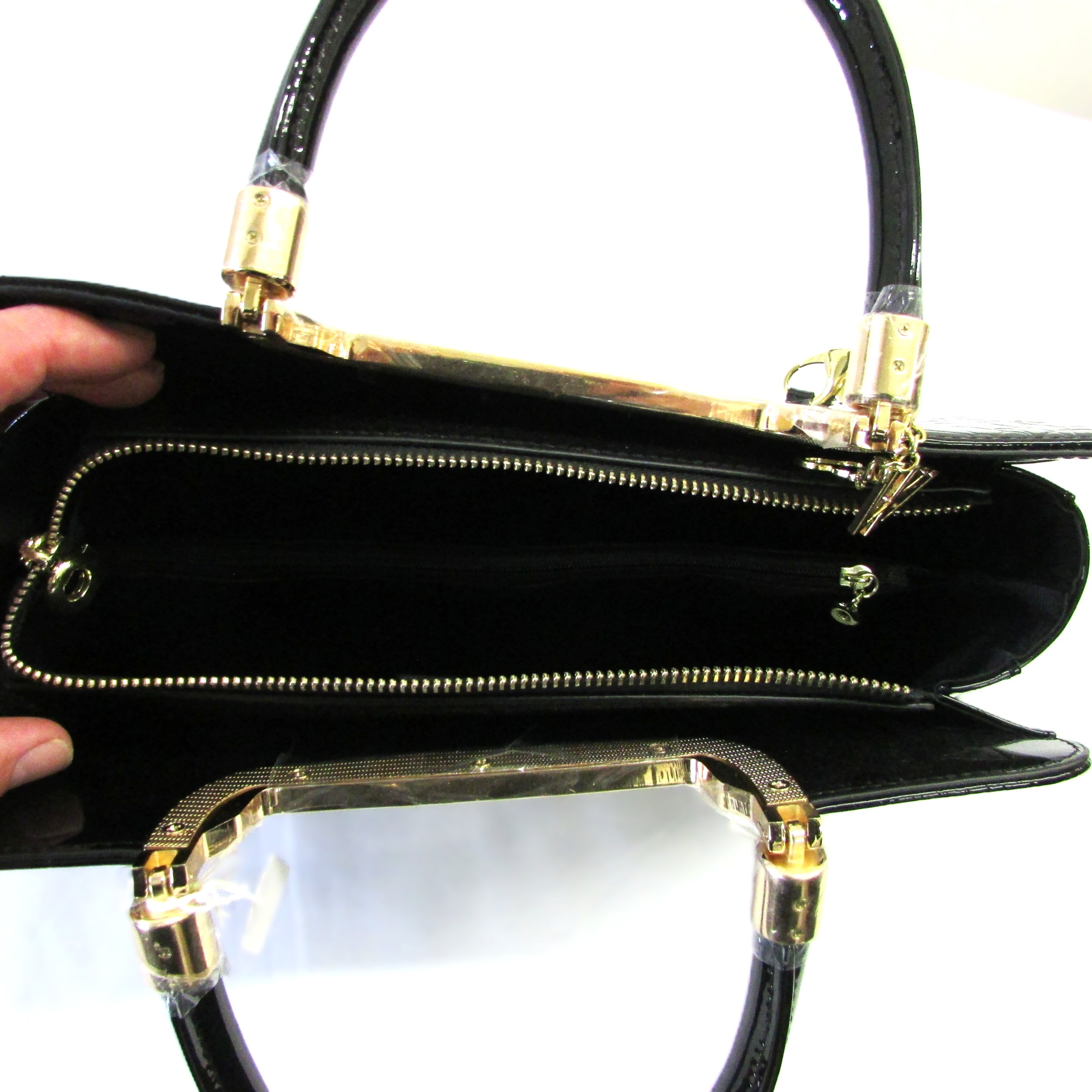 Danbury Mint Patent Leather Tote Bag Purse - Image 6