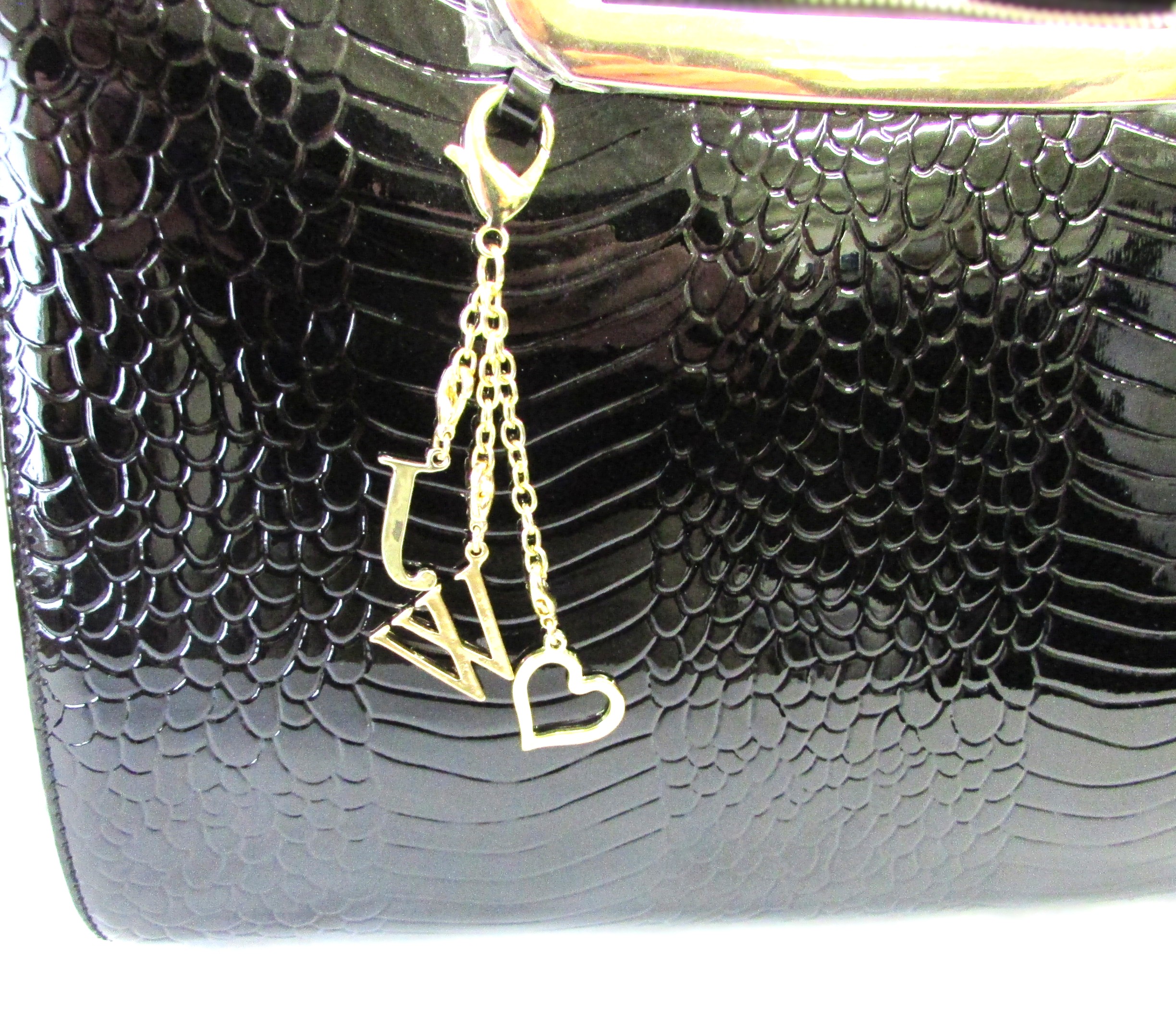 Danbury Mint Patent Leather Tote Bag Purse - Image 7