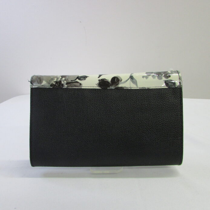 Envelope Purse with Flower Design flap and All Black Shell - Image 2