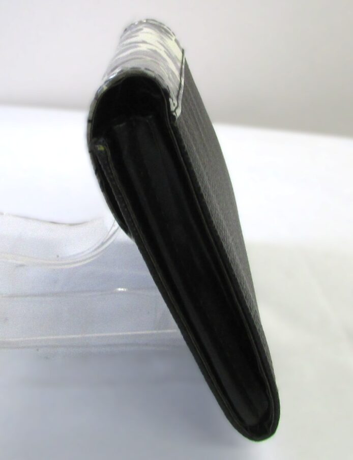 Envelope Purse with Flower Design flap and All Black Shell - Image 3