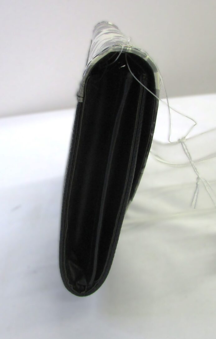 Envelope Purse with Flower Design flap and All Black Shell - Image 4