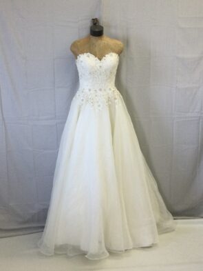 Mori Lee White Beaded Princess Gown Size 12