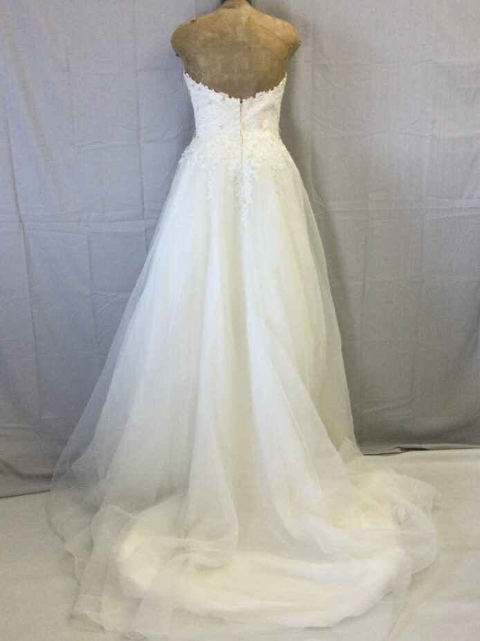 Mori Lee White Beaded Princess Gown Size 12 - Image 2