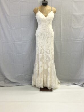 Mori Lee Madeline Gardner Ivory Floral Lace Gown Size 10