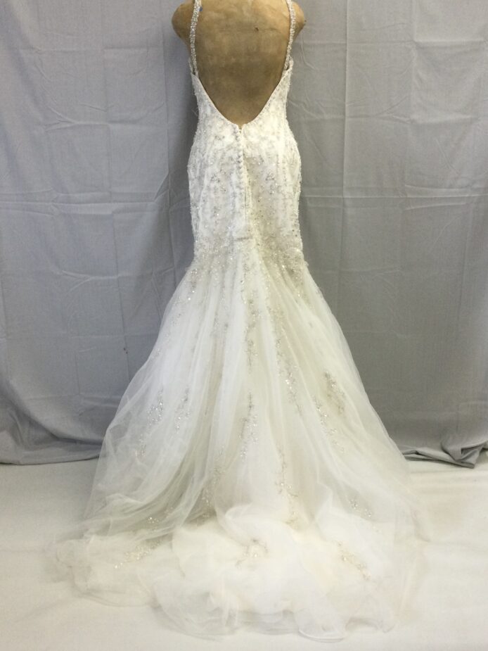 Mori Lee Madeline Gardner  White Jeweled Gown Size 10 - Image 2